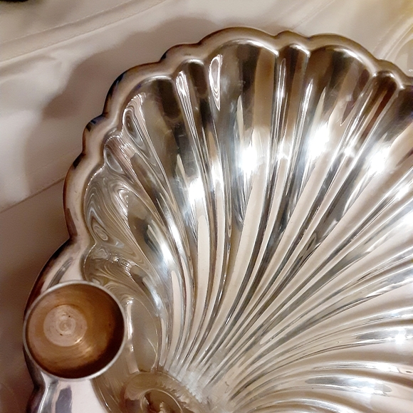 Vintage Clamshell Seashell Vintage Footed Tray Plate Dish - Picture 7 of 9
